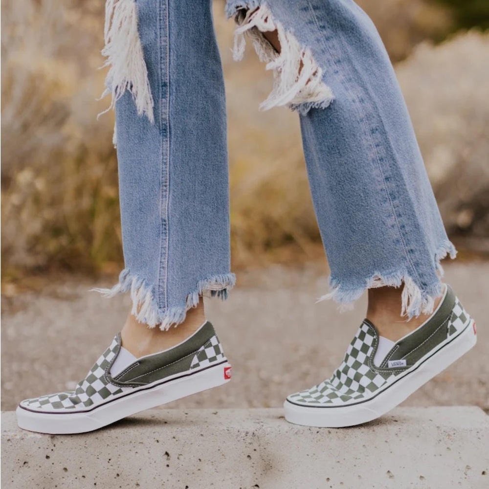 Vans Black and White Checkered Slip-On Sneakers